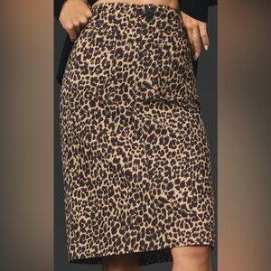Anthropologie Animal Print Pencil Skirt